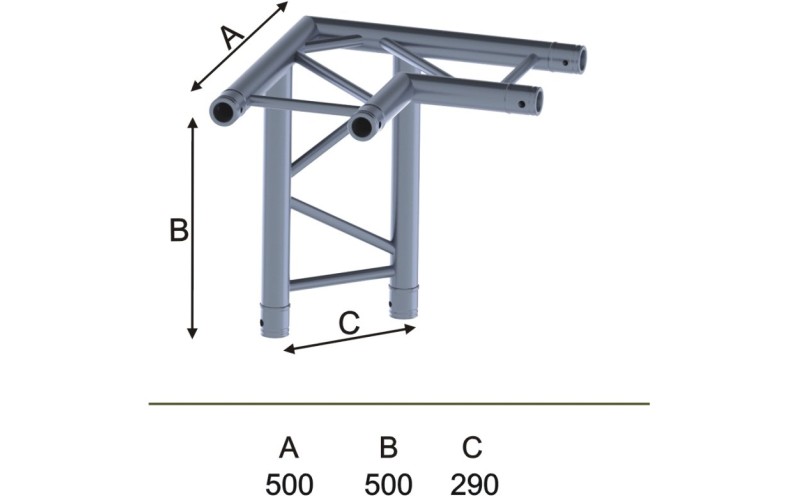 Involight IFX29-C12 - Угловой модуль для 3-х ферм 90*, плоский, 290х500 (6 шт CC29SET)