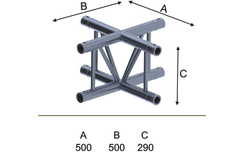 Involight IFX29-C17 - Модуль для 4-х плоских ферм 90* (крест), 290х500 мм