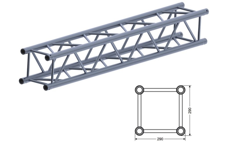 Involight ISX-29-50 - Ферма квадратная, прямая, 0.5м, 290 мм, труба 50 м (4 шт. CC29SET в комплекте)