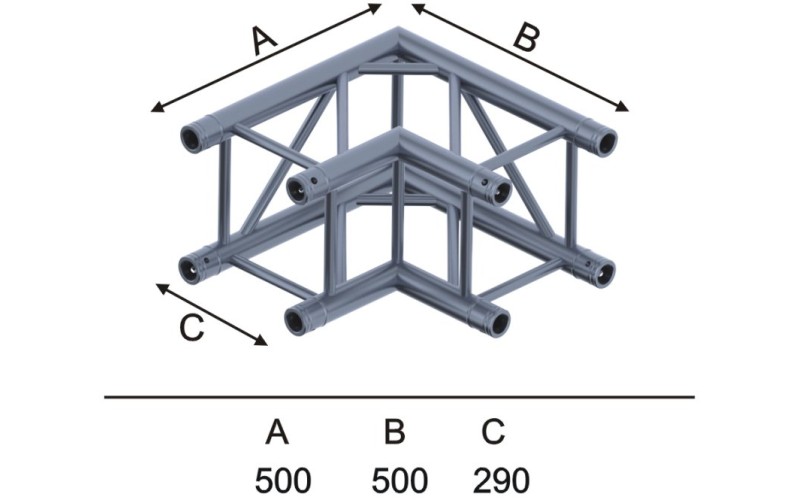 Involight ISX-29-C03 - Угловой модуль для 2-х ферм, квадратный, 500х500 (8 шт CC29SET)