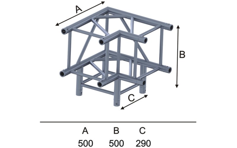 Involight ISX29-C08 - Угловой модуль для 3-х ферм, квадрат, 290х500 (Т-образный) Вертик(8 шт CC29SET