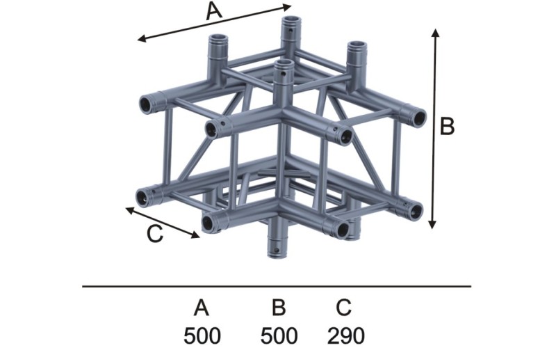 Involight ISX29-C10 - Угловой модуль для 4-х ферм, квадрат, 290х500 Горизонт (16 шт CC29SET)