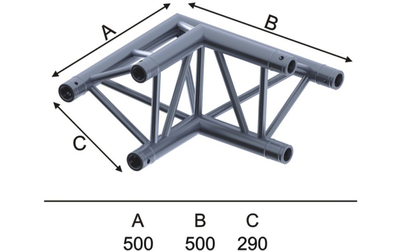 INVOLIGHT ITX29-C03 - угловой модуль для 2-х ферм 90*, треугольн., 290х500