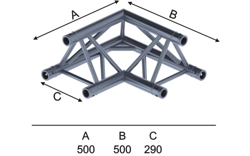 Involight ITX29-C05 - Угловой модуль для 2-х ферм 90*, треугольн., 290х500 (6 шт CC29SET)
