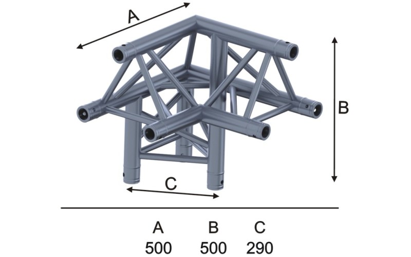 Involight ITX29-C14 - Угловой модуль для 3-х ферм 90*, треугольн., 290х500 (9 шт CC29SET)