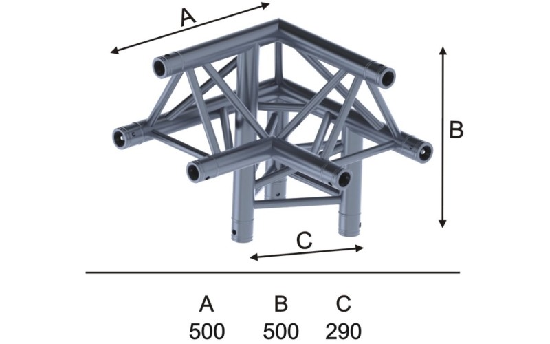 Involight ITX29-C15 - Угловой модуль для 3-х ферм 90*, треугольн., 290х500 (9 шт CC29SET)
