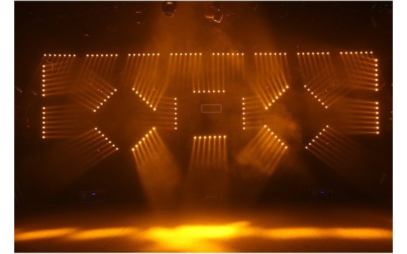 INVOLIGHT LEDBAR508R - светодиодная моторизованная панель, 7x 3Вт (амбер), красный лазер 8х 500мВт