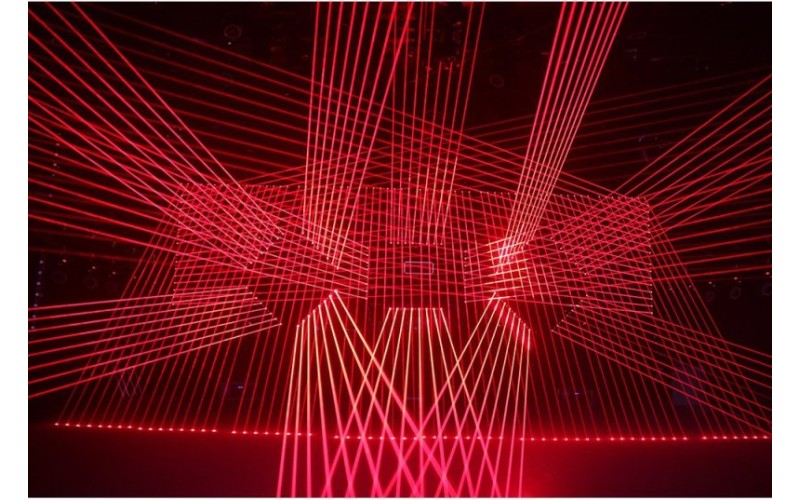 INVOLIGHT LEDBAR508R - светодиодная моторизованная панель, 7x 3Вт (амбер), красный лазер 8х 500мВт