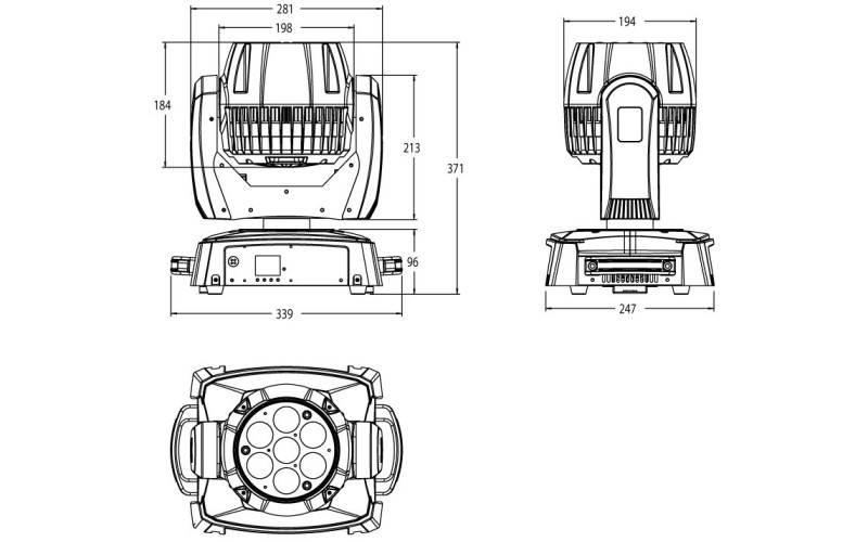 Involight LEDMH720W - LED вращающаяся голова, 7x20 Вт RGBW, DMX-512