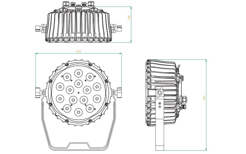 Involight LEDPAR154W - всепогодный светильник, 15 шт.по 8 Вт (мультичип RGBW), DMX-512