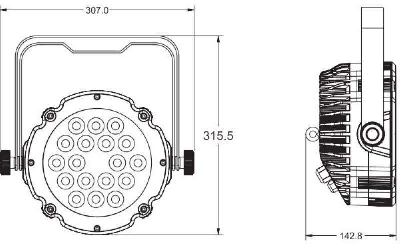 Involight LEDPAR1842W - всепогодный LED прожектор, мультичип18 шт. по 4 Вт (2х2 Вт белый тепл+хол.)