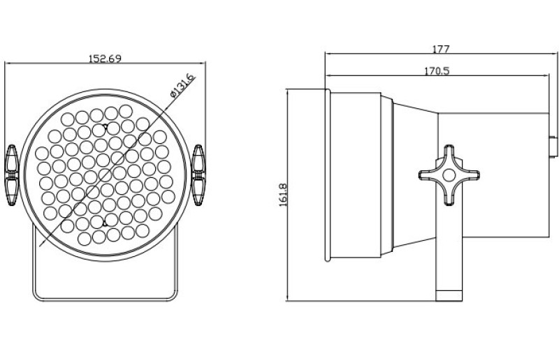 Involight LEDPAR36/AL - светодиодный RGB прожектор (хром), звуковая активация, DMX-512