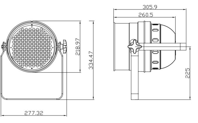 Involight LEDPAR64/BK- светодиодный RGB прожектор (черн.), DMX-512, звуковая активация, авто