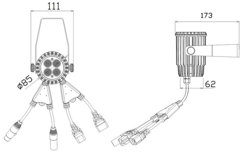 Involight LEDSPOT433 - светодиодный RGB прожектор, 3 Вт мультичип (4 шт.), DMX-512