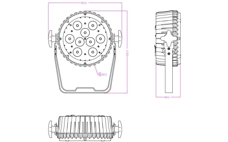 Involight LEDSPOT95 - светодиодный прожектор, 9 шт. по 10 Вт RGBWA мультичип