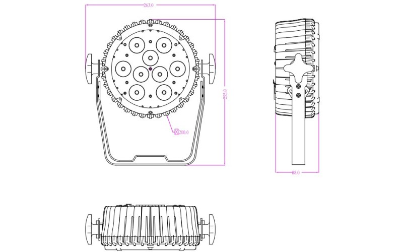 Involight LEDSPOT95 - светодиодный прожектор, 9 шт. по 10 Вт RGBWA мультичип