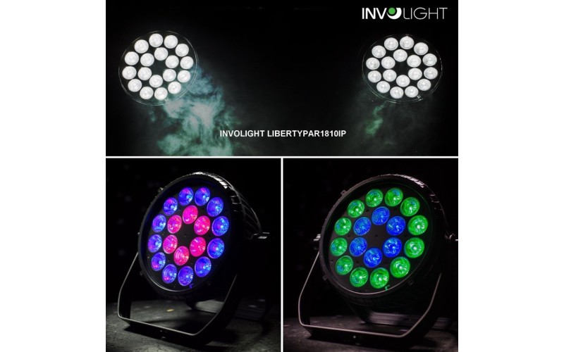 INVOLIGHT LIBERTYPAR1810IP - аккумуляторный всепогодный LED прожектор, IP65, W-DMX™