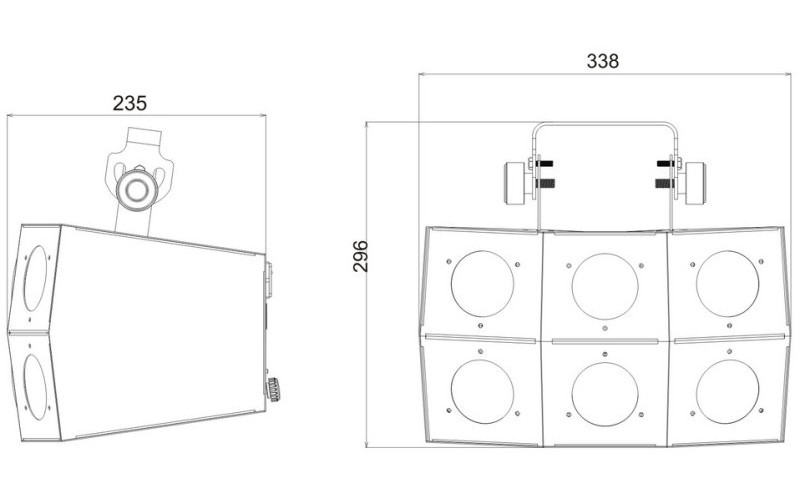 Involight OB200 - LED светильник многолучевой, 6 линз, 18 шт. х 3 Вт RGB, DMX-512