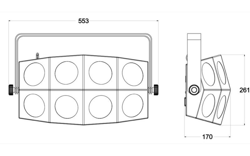Involight OB320 - светодиодный RGB блиндер, 32 шт. по 3 Вт RGB мультичип, DMX-512, звуковая активаци