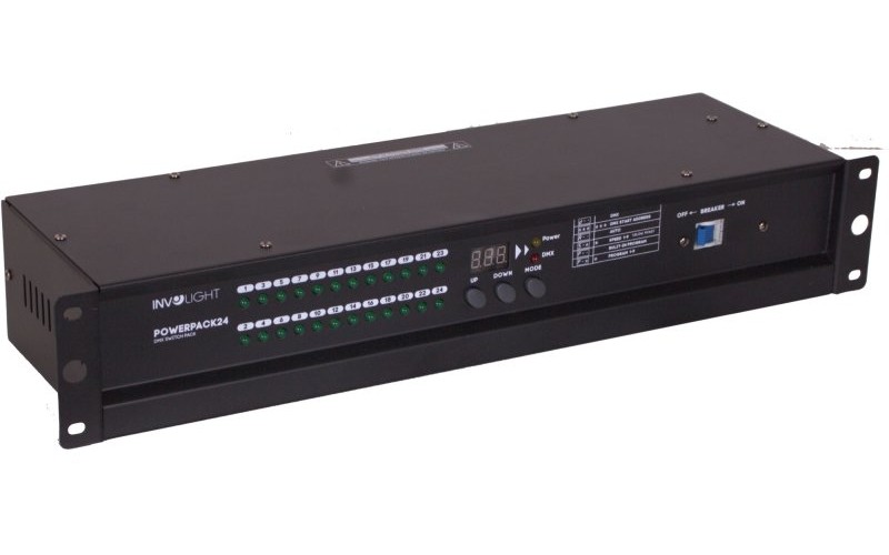 INVOLIGHT POWERPACK24 - блок прямых включений (Свитчер, PowerCon Out), 24 канала по 0,5А, DMX512