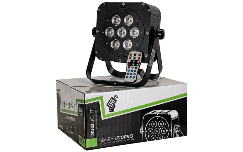 INVOLIGHT SLIMPAR710PRO - светодиодный прожектор RGBWA+UV, 10 Вт мультичип (7 шт.), DMX-512, ИК-ДУ