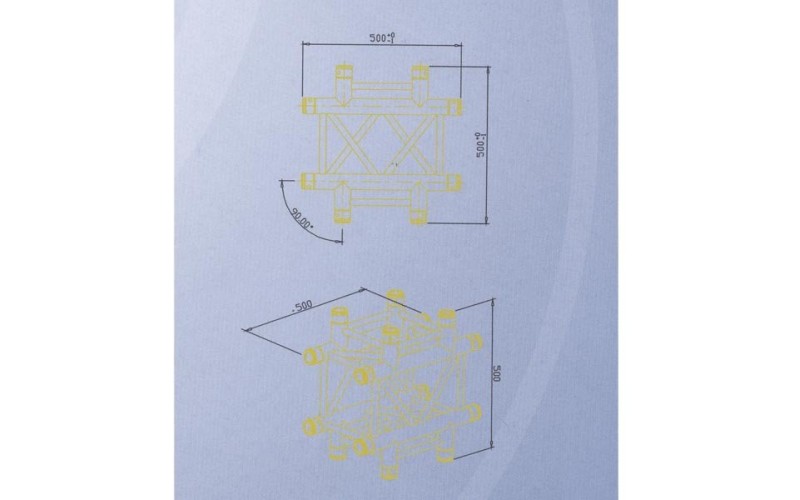 Involight SN42 - Угловой модуль для 4-х ферм, квадратный, 290х500 Горизонтальный