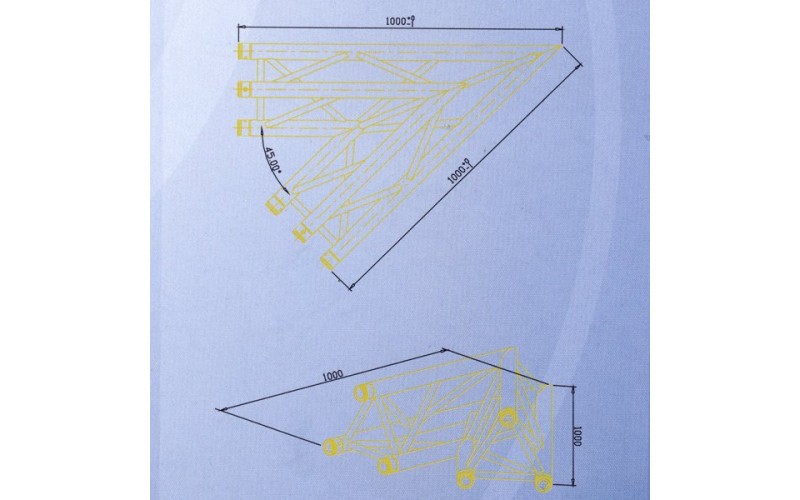 Involight TN21 - Угловой модуль для 2-х ферм 45*, треугольн., 290х1000