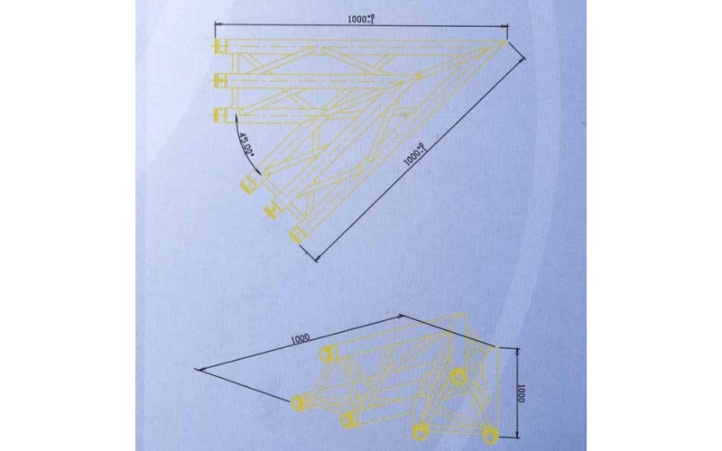 Involight TN21 - Угловой модуль для 2-х ферм 45*, треугольн., 290х1000
