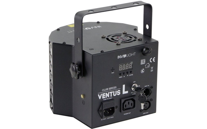 Involight Ventus L - световой эффект, 4 шт. 3 Вт RGBW, 16 шт. 0,5 Вт W, лазер 50 мВт G, 100 мВт R