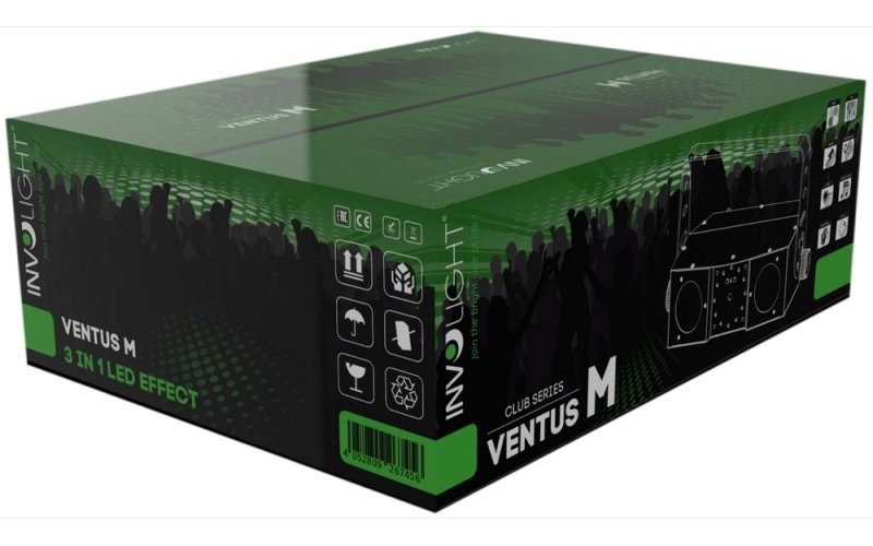 Involight Ventus M - световой эффект, 66 шт. RGBW, 12 шт. 1 Вт W, лазер 50 мВт G, 100 мВт R