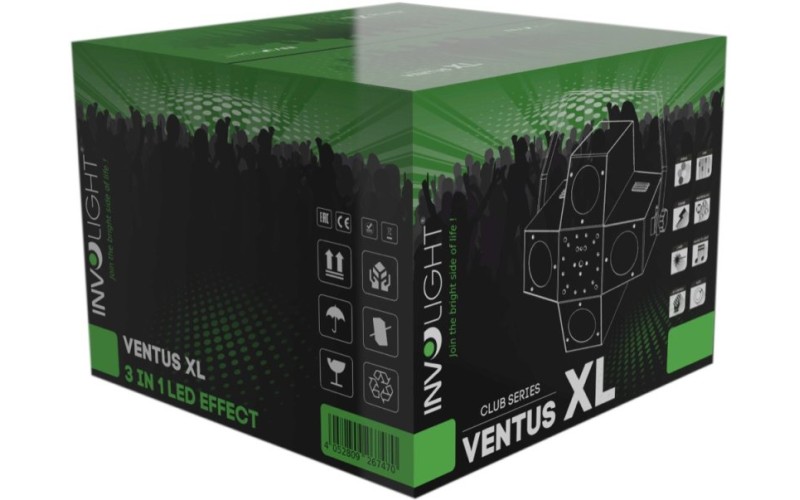 Involight Ventus XL - световой эффект, 25 шт. 1 Вт RGBW, 12 шт. 1 Вт W, лазер 50 мВт G, 100 мВт