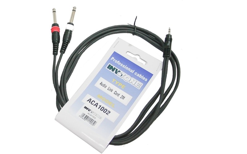 Invotone ACA1002 - Аудио кабель, stereo jack 3,5 <-> 2 x mono jack 6,3 длина 2 м