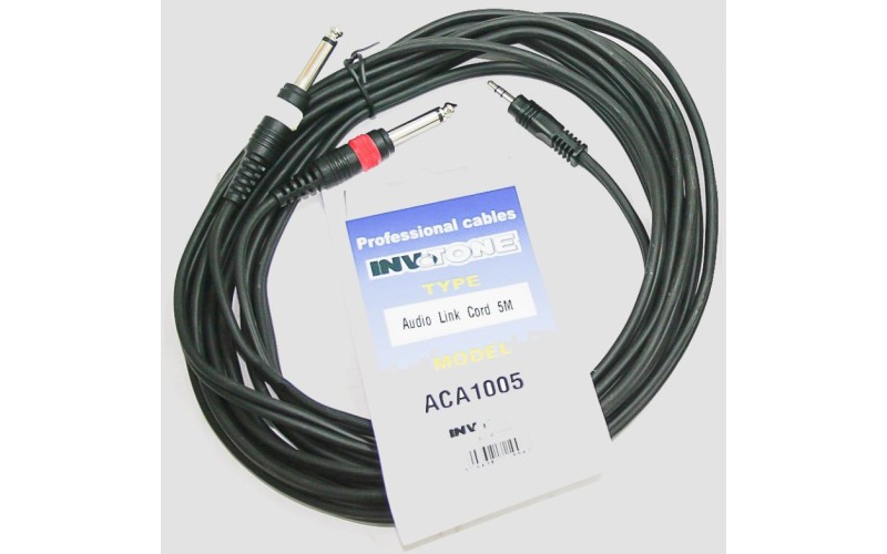 Invotone ACA1005 - Аудио кабель, stereo jack 3,5 <-> 2 x mono jack 6,3 длина 5 м