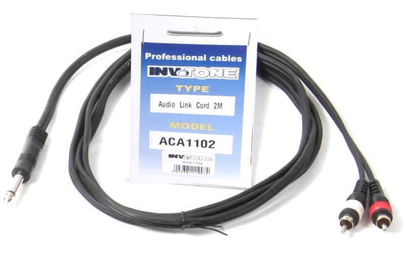 Invotone ACA1102 - Аудио кабель, mono jack 6,3 <-> 2 x RCA, длина 2 м