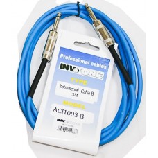 Invotone ACI1003/B - инструментальный кабель, mono jack 6,3 <-> mono jack 6,3, длина 3 м (синий)