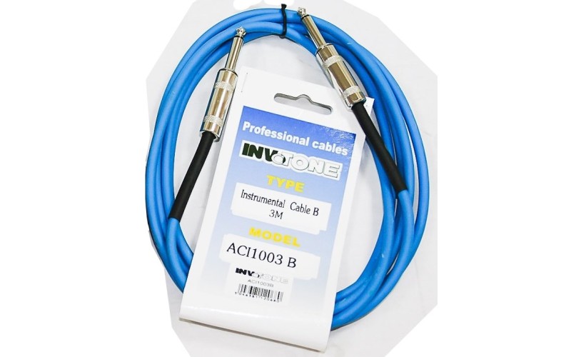 Invotone ACI1003/B - инструментальный кабель, mono jack 6,3 <-> mono jack 6,3, длина 3 м (синий)