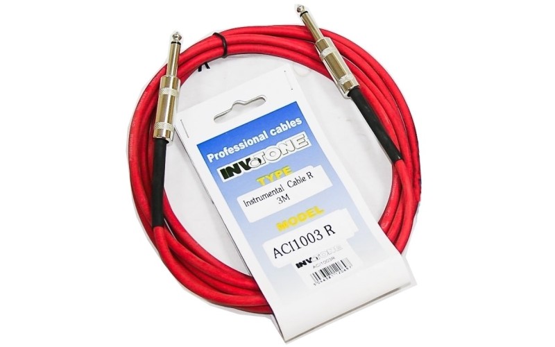 Invotone ACI1003/R - инструментальный кабель, mono jack 6,3 <-> mono jack 6,3, длина 3 м (красный)
