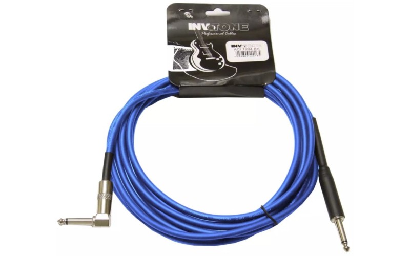 Invotone ACI1206/B - инструм. кабель, mono jack 6,3 <-> mono jack 6,3 угловой, длина 6 м (синий)