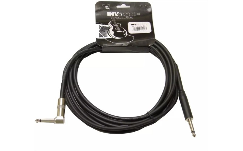 Invotone ACI1206/BK - инструм. кабель, mono jack 6,3 <-> mono jack 6,3 угловой, длина 6 м (черный)