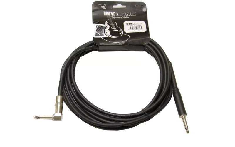 Invotone ACI1206/BK - инструм. кабель, mono jack 6,3 <-> mono jack 6,3 угловой, длина 6 м (черный)