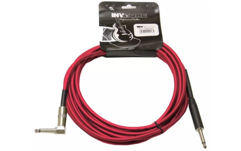 Invotone ACI1206/R - инструм. кабель, mono jack 6,3 <-> mono jack 6,3 угловой, длина 6 м (красный)