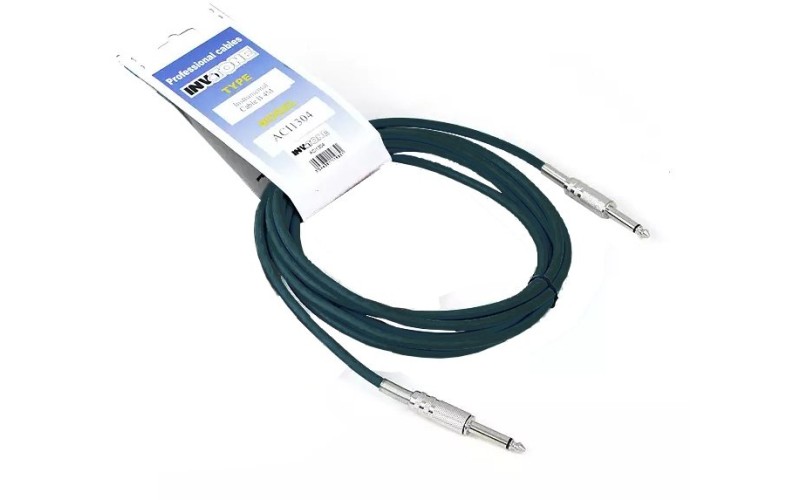 Invotone ACI1304/BK - инструментальный кабель, mono jack 6,3 <-> mono jack 6,3, длина 4 м (ченый)