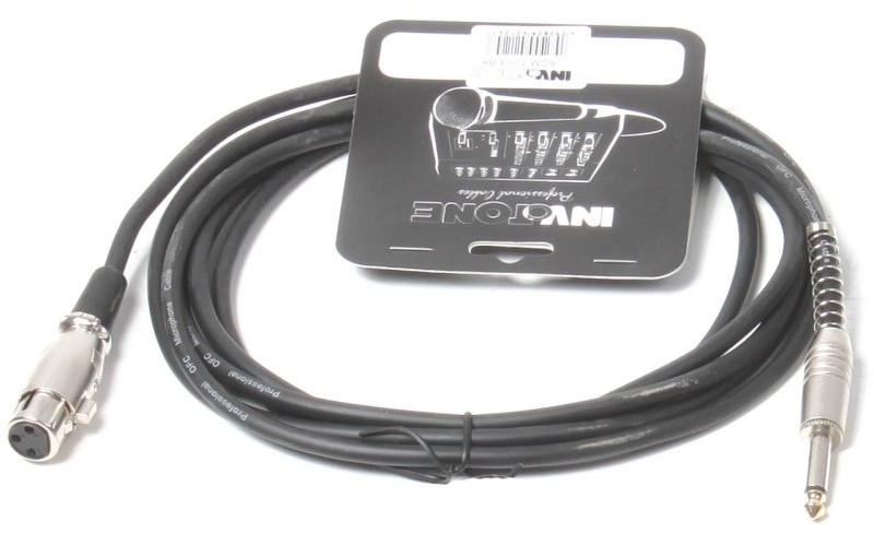 Invotone ACM1003/BK - Микрофонный кабель , mono jack 6,3 <-> XLR3F, длина 3 м (черный)