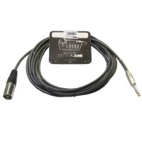 Invotone ACM1003S/BK - Микрофонный кабель, Джек 6,3 стерео <->XLR3M, длина 3 м (черный)