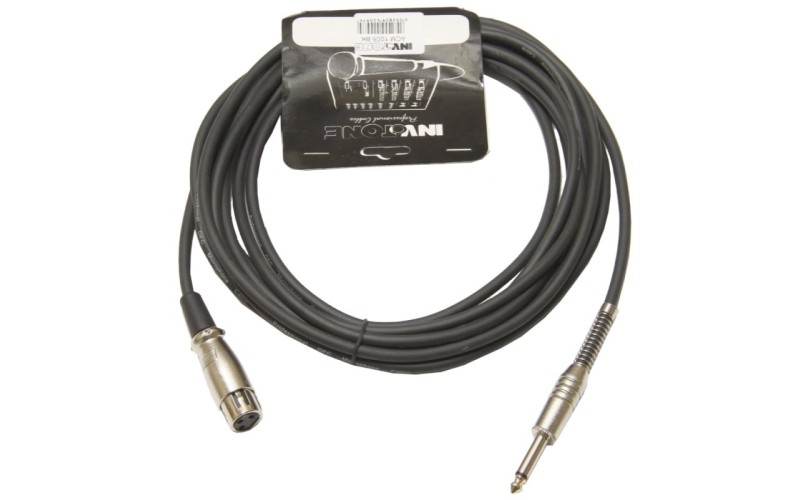 Invotone ACM1005/BK - Микрофонный кабель, длина 5 м, разъемы моно джек- XLR3F (черный)