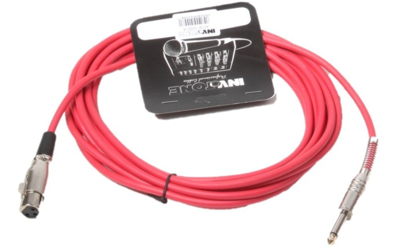 INVOTONE ACM1005/R - микрофонный кабель, 6,3 джек моно - XLR (мама),  (красный)