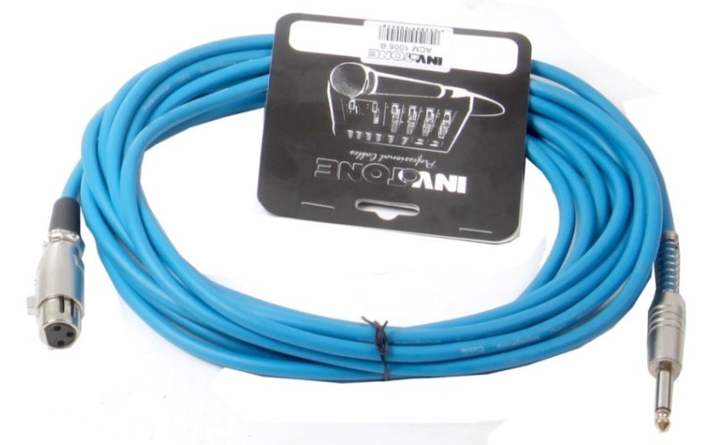 Invotone ACM1006/B - Микрофонный кабель, mono jack 6,3 <-> XLR3F, длина 6 м (синий)