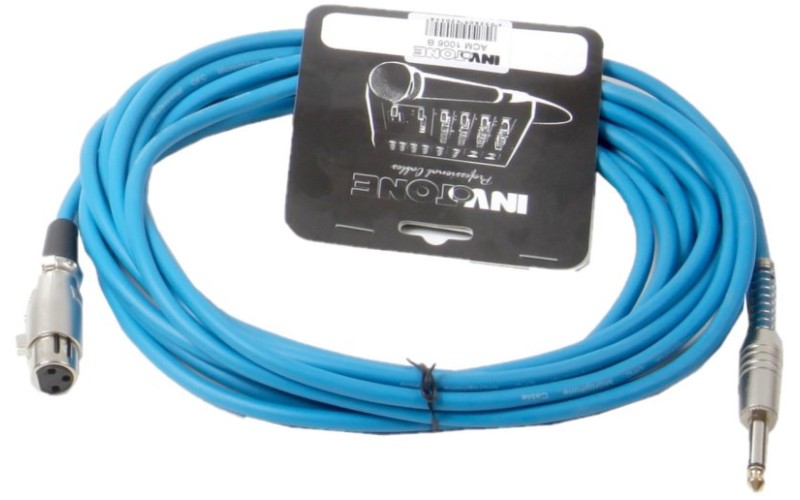 Invotone ACM1006/B - Микрофонный кабель, mono jack 6,3 <-> XLR3F, длина 6 м (синий)