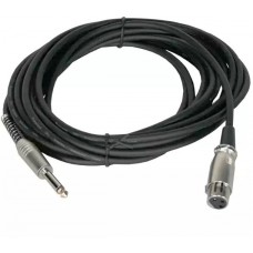 Invotone ACM1006/BK - Микрофонный кабель, mono jack 6,3 <-> XLR3F, длина 6 м (черный)