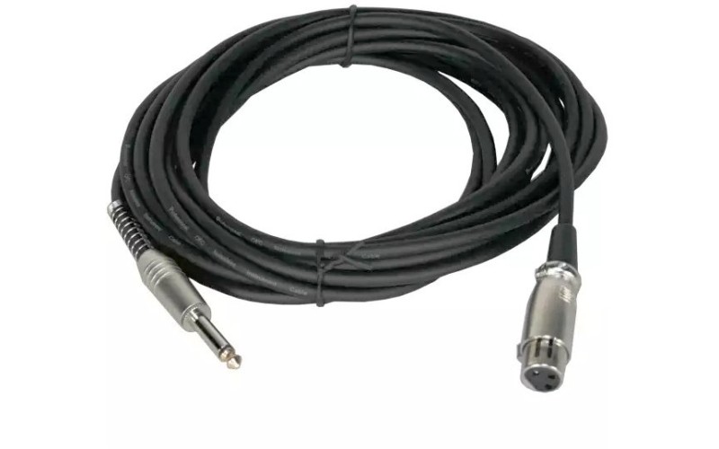 Invotone ACM1006/BK - Микрофонный кабель, mono jack 6,3 <-> XLR3F, длина 6 м (черный)